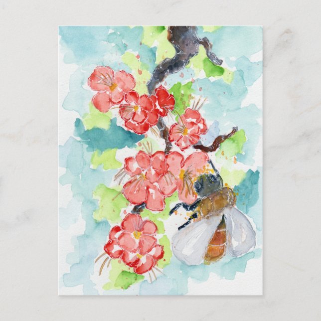 Postal Floral Spring Feelings Watercolor (Anverso)