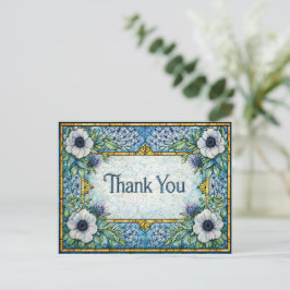 Postal Floral Stained Glass Inspired Thank You