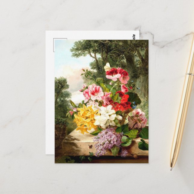 Postal Floral Still Life, John Wainwright (Anverso/Reverso In Situ)