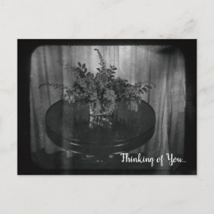 Postal Floral Thinking of You Fllowers Monocrome