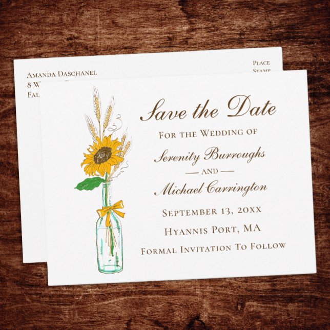 Postal Floral, un Boda ruso de girasol, salva la fecha (Subido por el creador)