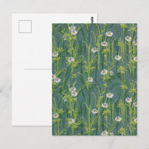 Postal Floral Vintage Daisy sobre Pinzas Teñidas de Gris 