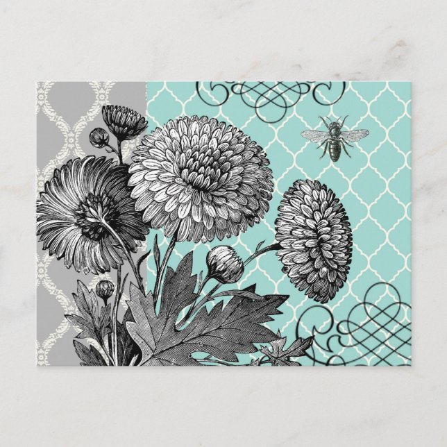 Postal Floral vintage moderna (Anverso)