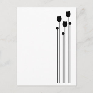 Postal Floral Vintage negro