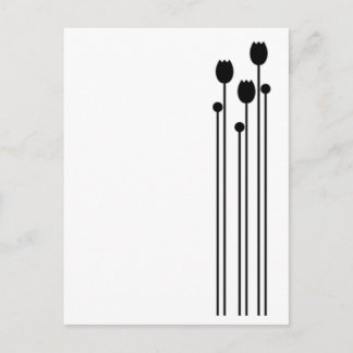 Postal Floral Vintage negro