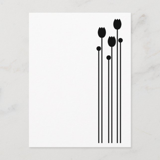 Postal Floral Vintage negro (Anverso)