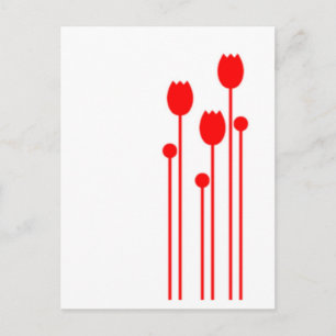 Postal Floral Vintage roja hablas