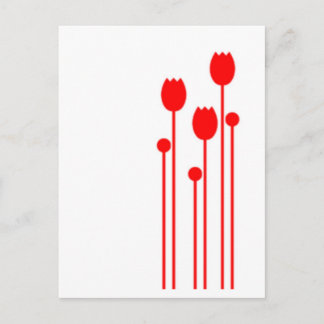 Postal Floral Vintage roja hablas