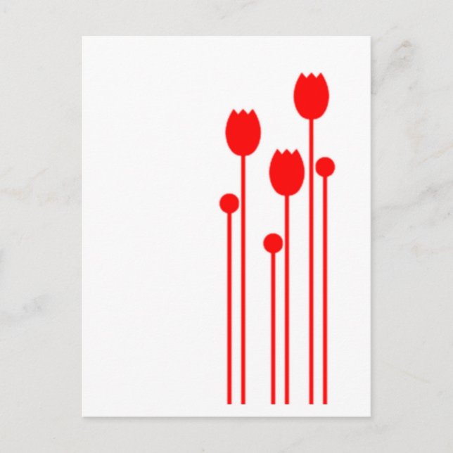 Postal Floral Vintage roja hablas (Anverso)