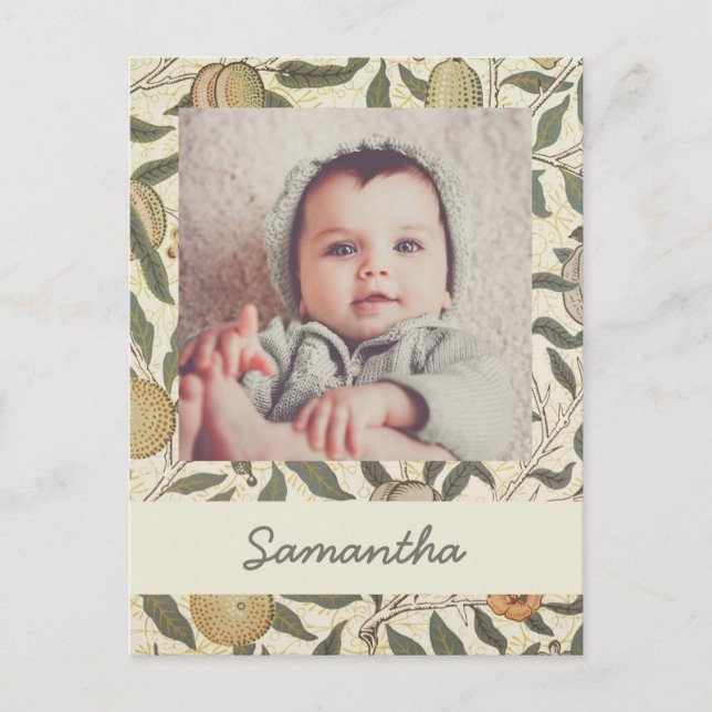 Postal Floral virgen William Morris Fruit Art Nouveau (Anverso)