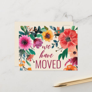 Postal Florales de acuarela audaces Hemos movido nueva di