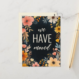 Postal Florales de acuarela audaces Hemos movido nueva di