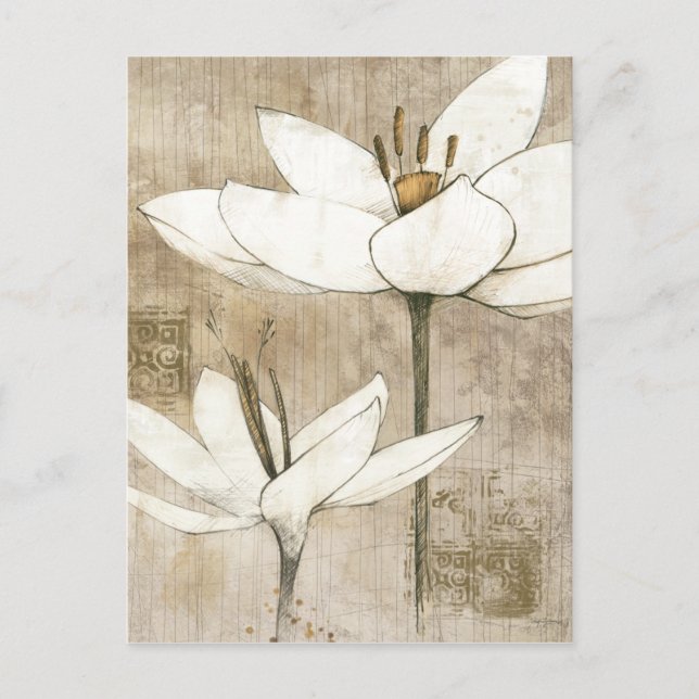 Postal Florales dibujados por lápiz (Anverso)