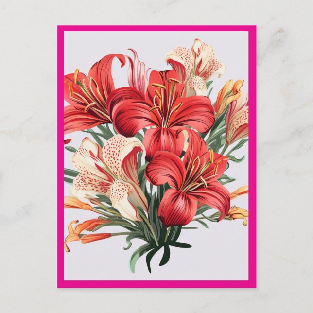 POSTAL FLORALES ROJAS #2 (Anverso)