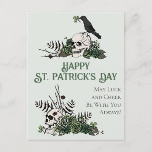 Postal Florales verdes irlandesas Felices Día de San Patr