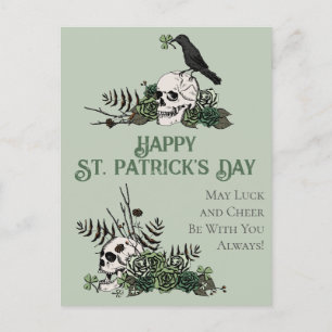 Postal Florales verdes irlandesas Felices Día de San Patr