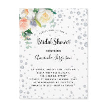 Florals blanco rosa oro glamoroso ducha de novia