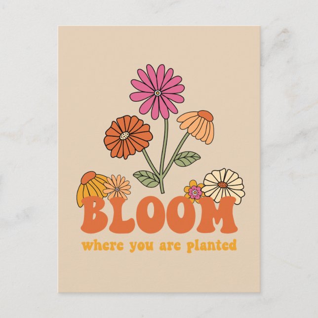 Postal Florece donde estás plantado (Anverso)