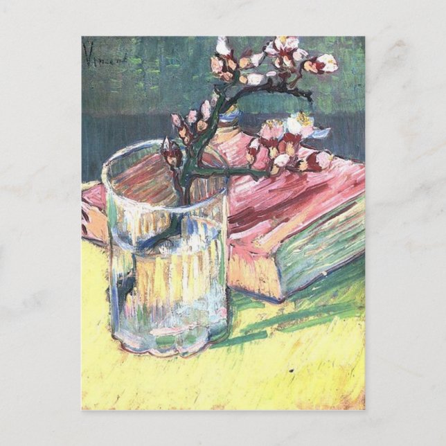 Postal Floreciente rama de almendras de Vincent van Gogh (Anverso)