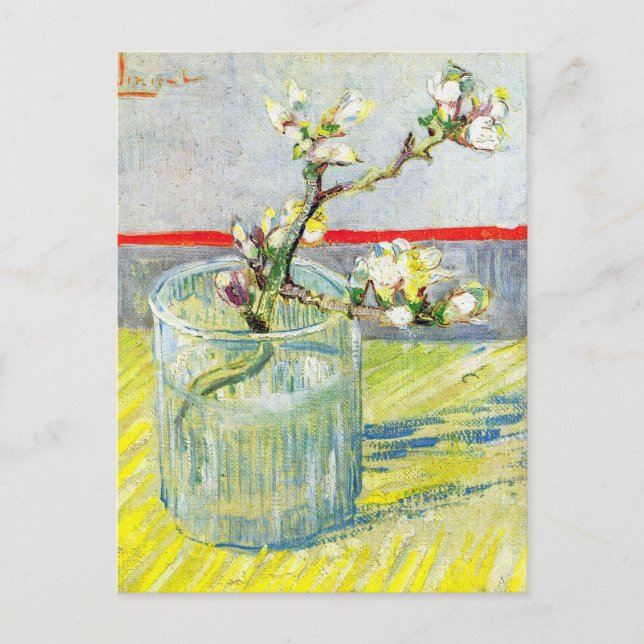 Postal Floreciente rama de almendras de Vincent van Gogh (Anverso)