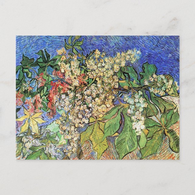 Postal Florecientes ramas de castaño de Vincent van Gogh (Anverso)
