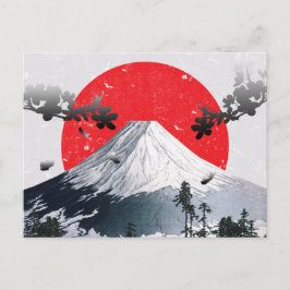 Postal Florecimiento de cerezos en el Fuji Japón