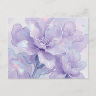 Postal Florecimiento Floral Morado Iridescente Soñador