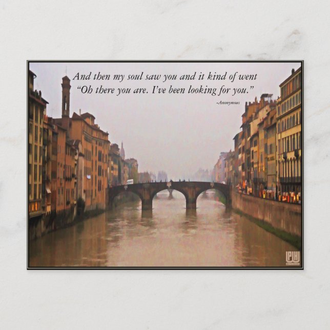 Postal Florence Bridge con Love Quote (Anverso)