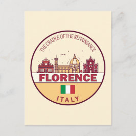 Postal Florence Italy City Skyline Emblem
