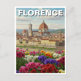 Postal Florence Italy Flowers Travel