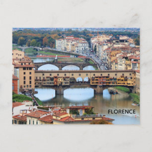 Postal Florence Italy Ponte Vecchio Bridge Travel