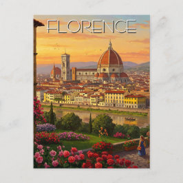 Postal Florence Italy Skyline Sunset
