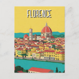 Postal Florence Italy Skyline Travel Resumen de Arte