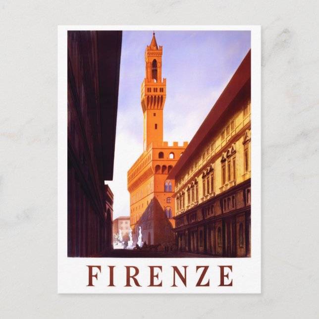 Postal Florence Italy vintage travel (Anverso)