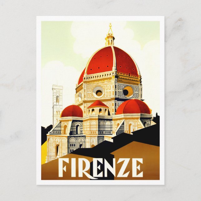 Postal Florence Italy vintage travel (Anverso)