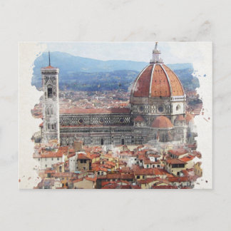 Postal Florence Italy Watercolor Art