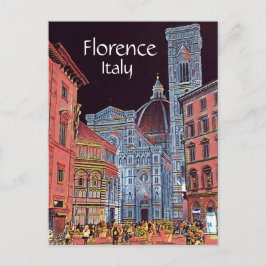 Postal Florencia artística Escena de la calle Italia con 
