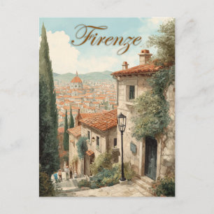 Postal Florencia de inspiración vintage