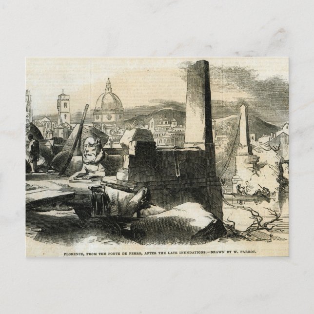 Postal Florencia, del Ponte de Perro (Anverso)