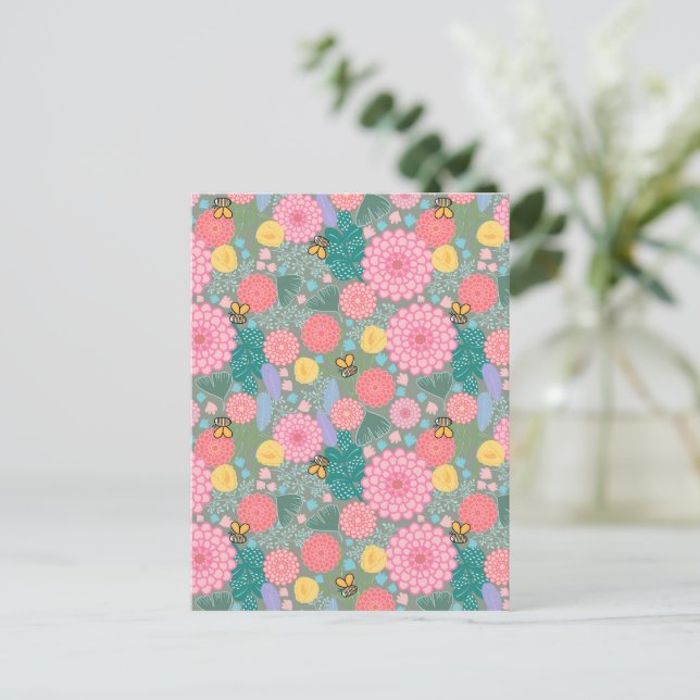 Postal Florencia floral (Anverso de pie)