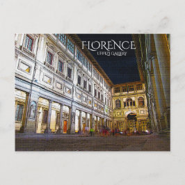 Postal Florencia, Galería Uffizi