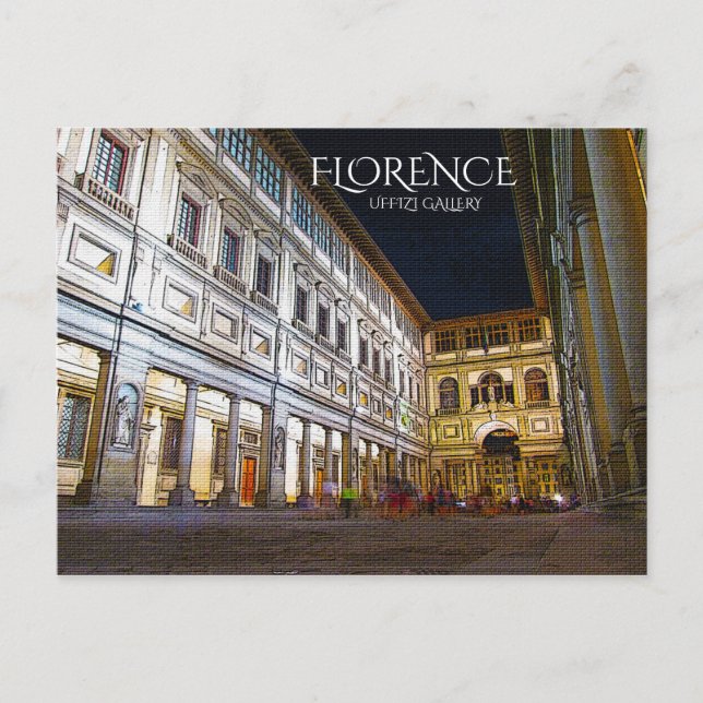 Postal Florencia, Galería Uffizi (Anverso)
