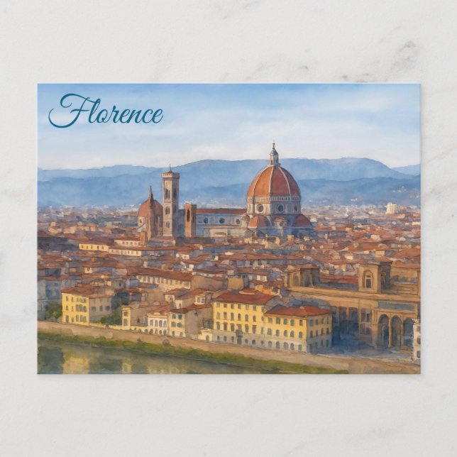 Postal Florencia, Italia (Anverso)