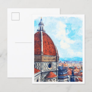 Postal Florencia Italia Hermoso paisaje acuático