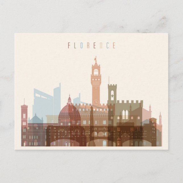 Postal Florencia, Italia | Línea de la ciudad (Anverso)