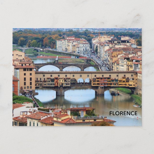 Postal Florencia Italia Puente Ponte Vecchio Viajes (Anverso)