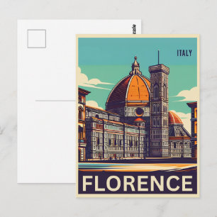 Postal Florencia retro, regalos de viaje de italia firenz