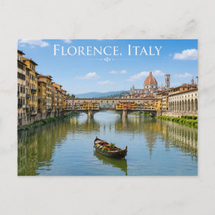 Postal Florencia Romántica Italia Vista al Río