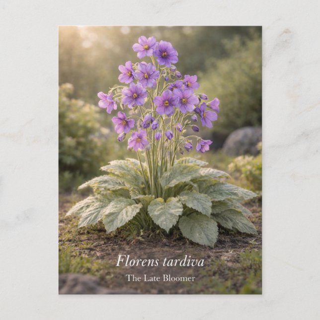 Postal Florens tardiva The Late Bloomer Botanical (Anverso)