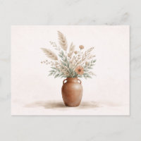 Florero Boho de Terracota Hierba Pampas Botánico